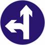 直行和向左转弯标志|交通标志|转弯警示牌